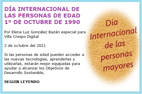 DIA INTERNACIONAL DE LAS PERSONAS MAYORES